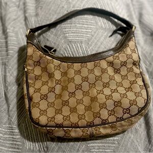 Vintage Gucci Shoulder Bag GG Canvas